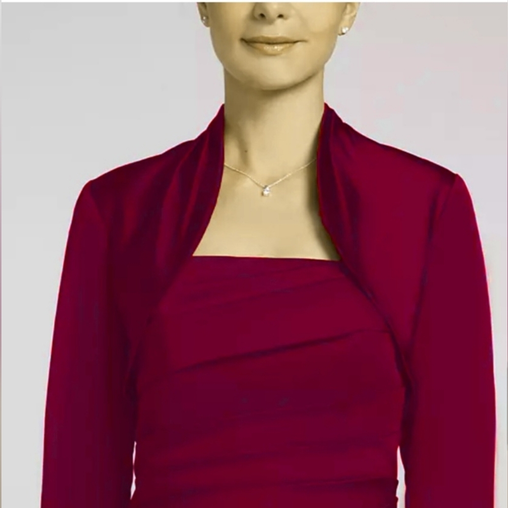David's Bridal Long Sleeve Red Jacket